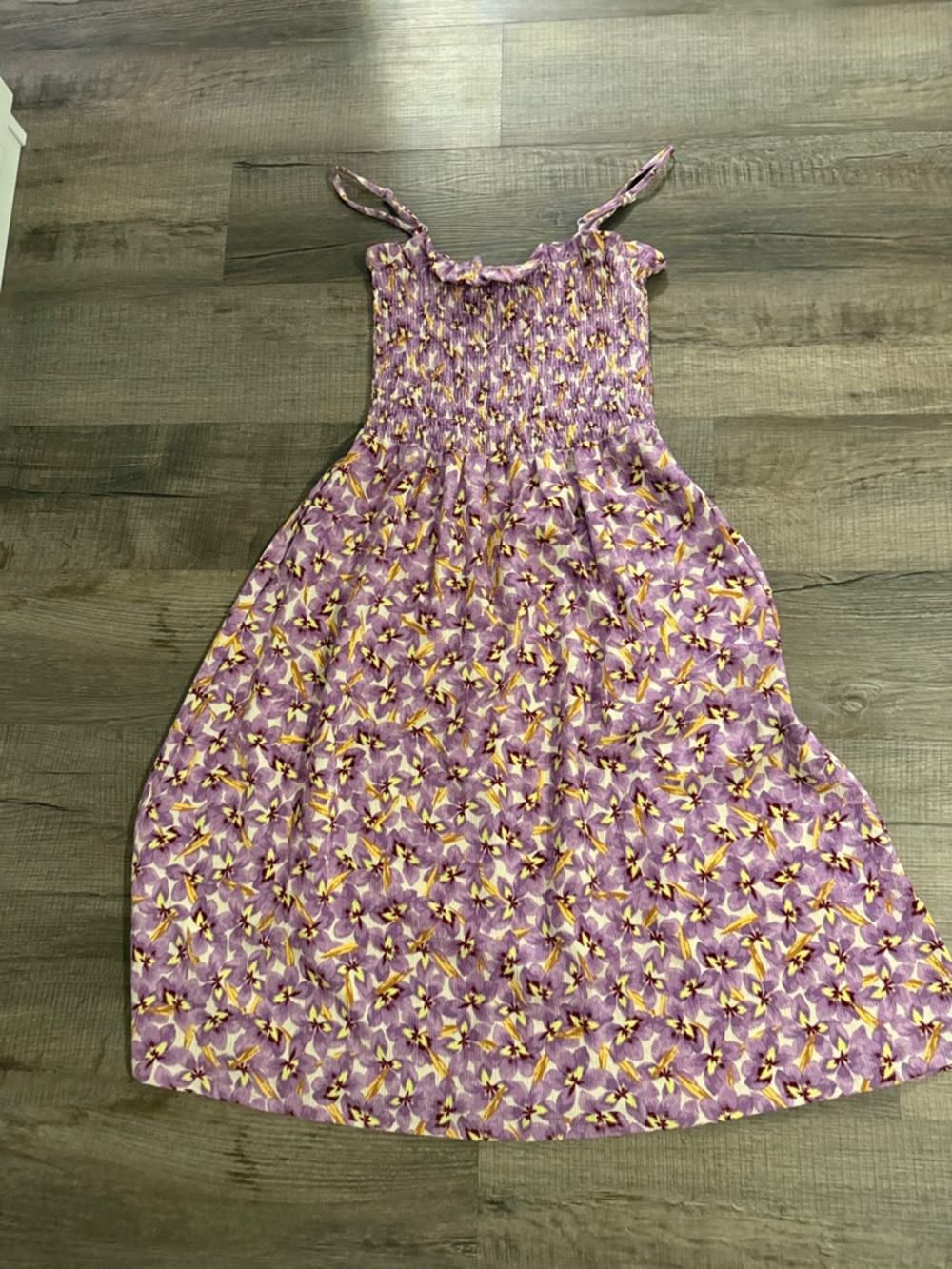 Women’s Purple Floral Smocked Sundress